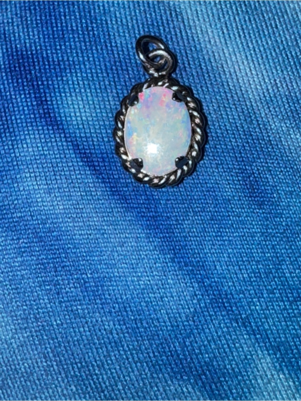 White Opal Oval Pendant Necklace - Classic Silver Setting